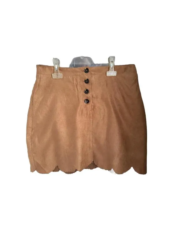 Fustă din piele H&M EU 40 | Maro, Midi, Poliester