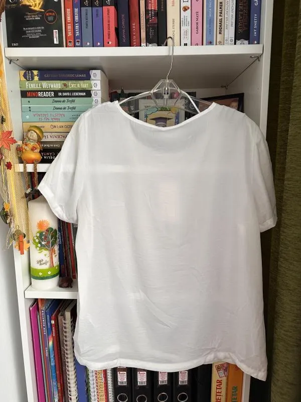 Tricou VILA EU 40 | Alb, Normal, Mânecă scurtă, Poliester - Image 3