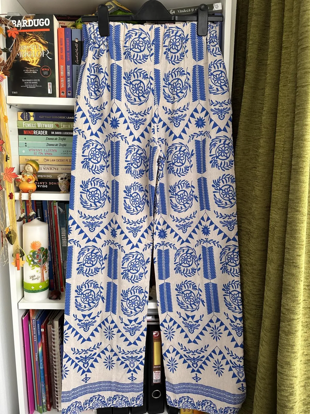 Pantaloni Armonika EU 36 | Albastru, Lungi, Talie înaltă, Flared (Evazați) fit, Abstract & Color Block, In - Image 2