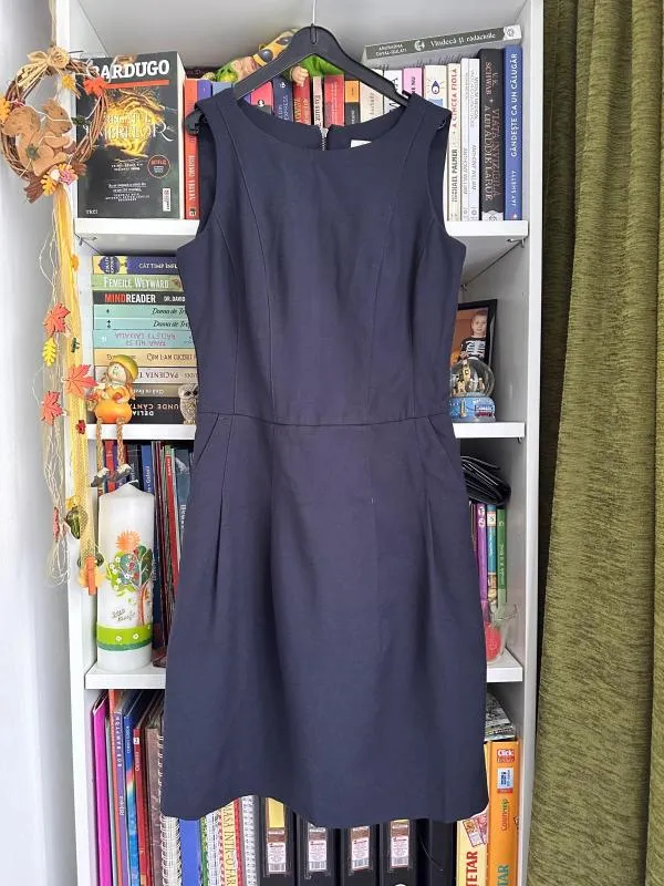 Rochie dreaptă Esprit EU 34 | Bleumarin, Midi, Vâscoză