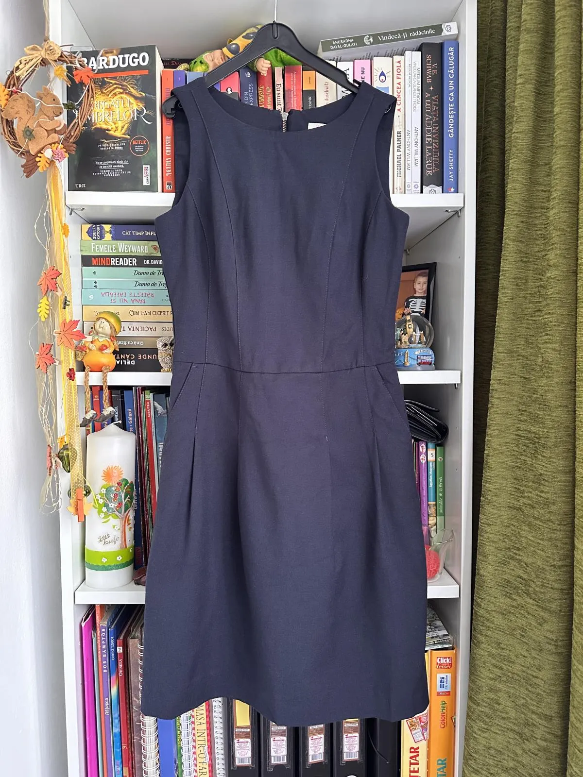 Rochie dreaptă Midi Esprit EU 34 | Bleumarin, Vâscoză