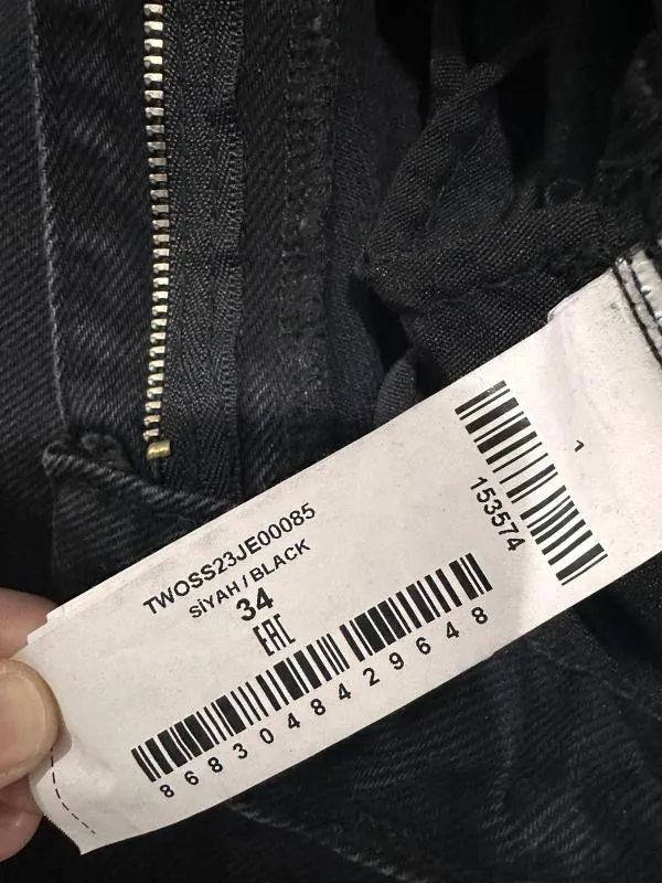 Blugi Trendyol EU 34 | Negru, Lungi, Talie înaltă, Wide Leg fit - Image 6