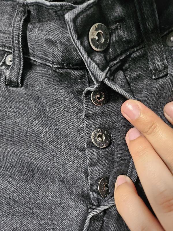 Blugi H&M EU 30 | Negru, Lungi, Talie joasă, Skinny fit, Rupți  Cu tăieturi, Bumbac - Image 10