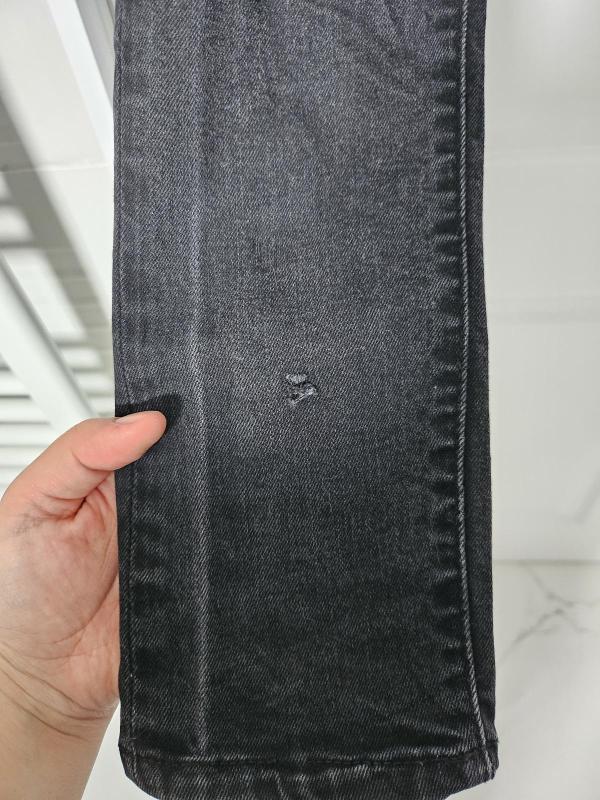 Blugi H&M EU 30 | Negru, Lungi, Talie joasă, Skinny fit, Rupți  Cu tăieturi, Bumbac - Image 7