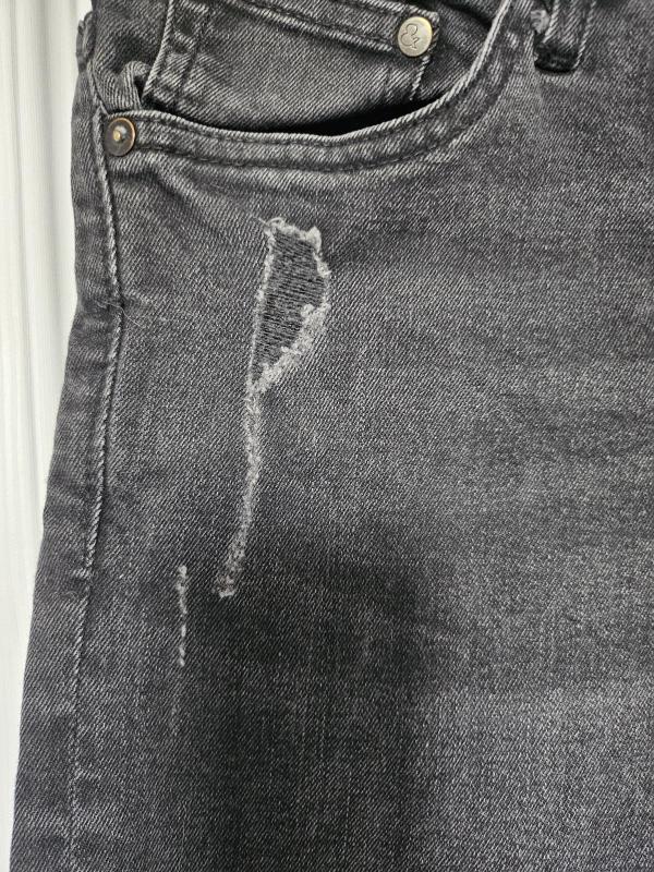 Blugi H&M EU 30 | Negru, Lungi, Talie joasă, Skinny fit, Rupți  Cu tăieturi, Bumbac - Image 8