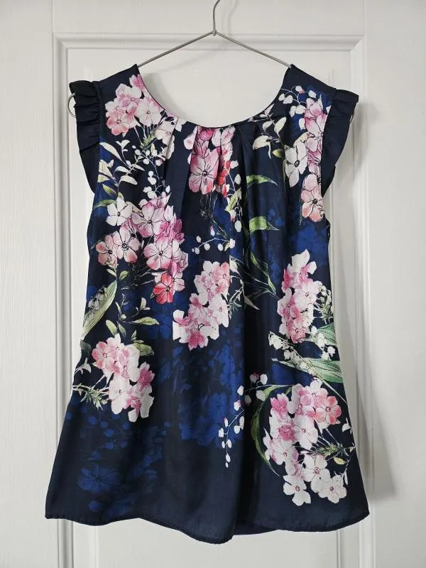 Maiou Orsay S | Bleumarin, Normal, Mânecă scurtă, Floral & Tropical, Vâscoză - Image 2