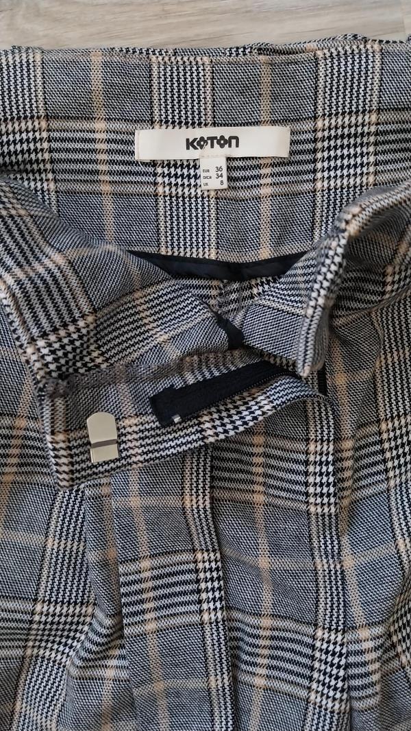 Pantaloni Koton EU 36 | Multicolor, Lungi, Talie înaltă, Relaxed fit, Eleganți Stofă, Carouri - Image 4
