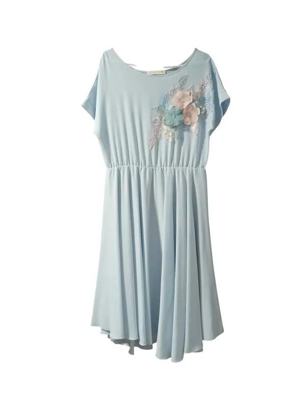 Rochie de ocazie Starshiners EU 44 | Bleu, Maxi, Mânecă scurtă, Broderie, Poliester