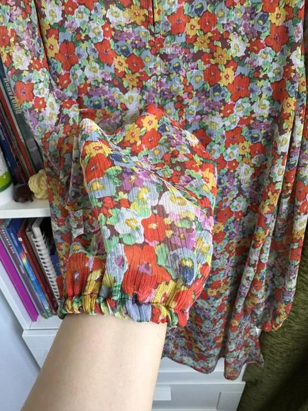 Rochie de vară H&M EU 36 | Multicolor, Maxi, Mânecă lungă, Floral & Tropical, Poliester - Image 3