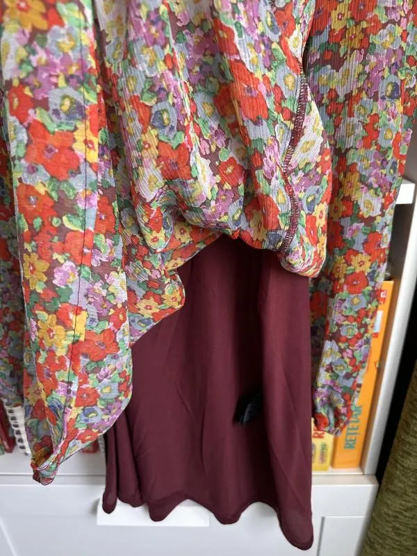 Rochie de vară H&M EU 36 | Multicolor, Maxi, Mânecă lungă, Floral & Tropical, Poliester - Image 4