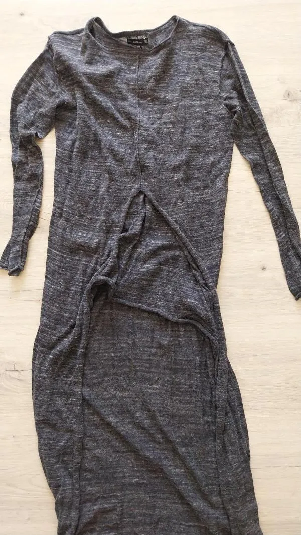 Tunică Zara EU 38 | Gri, Normal, Mânecă lungă, Design asimetric - Image 3