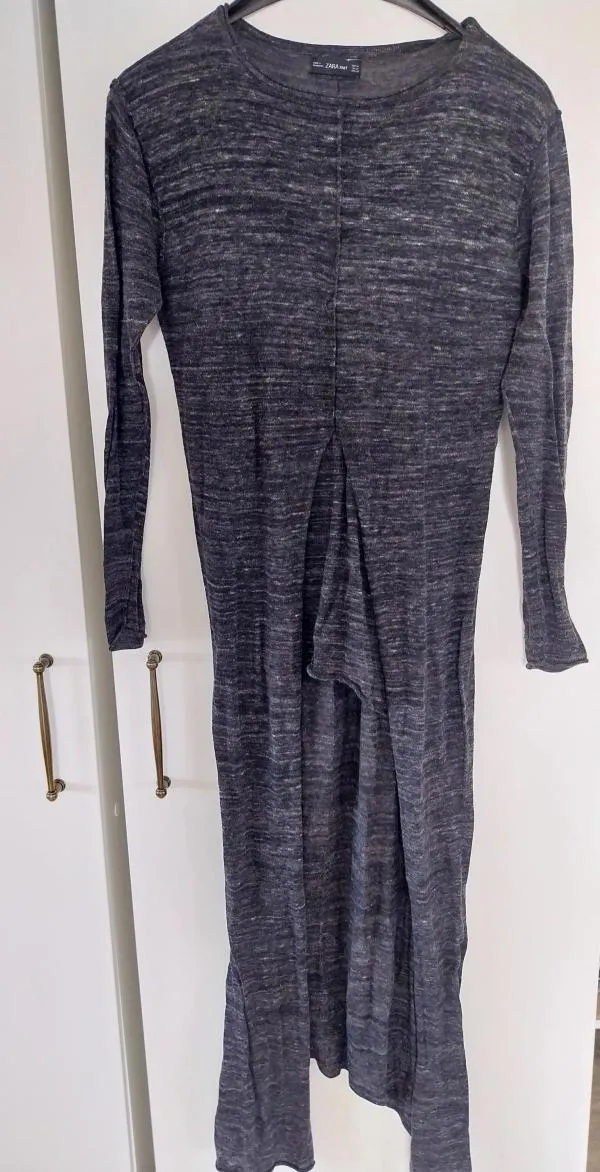 Tunică Zara EU 38 | Gri, Normal, Mânecă lungă, Design asimetric - Image 2