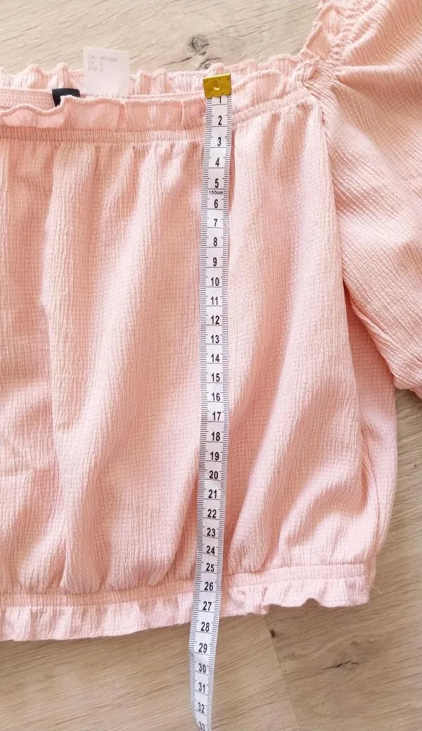 Top cropped H&M S | Roz, Cropped (Scurt), Mânecă scurtă - Image 3