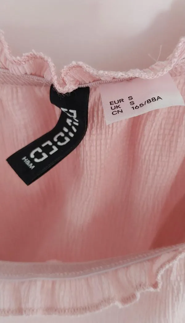 Top cropped H&M S | Roz, Cropped (Scurt), Mânecă scurtă - Image 6