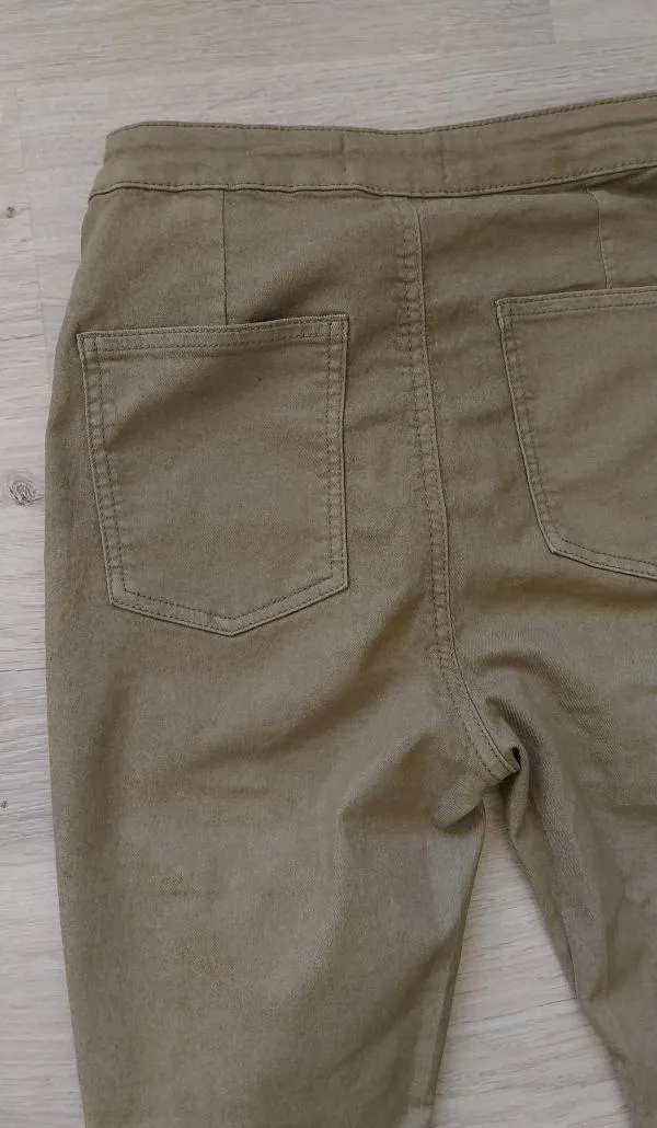 Pantaloni Sinsay EU 38 | Khaki, Lungi, Talie înaltă, Skinny fit - Image 6