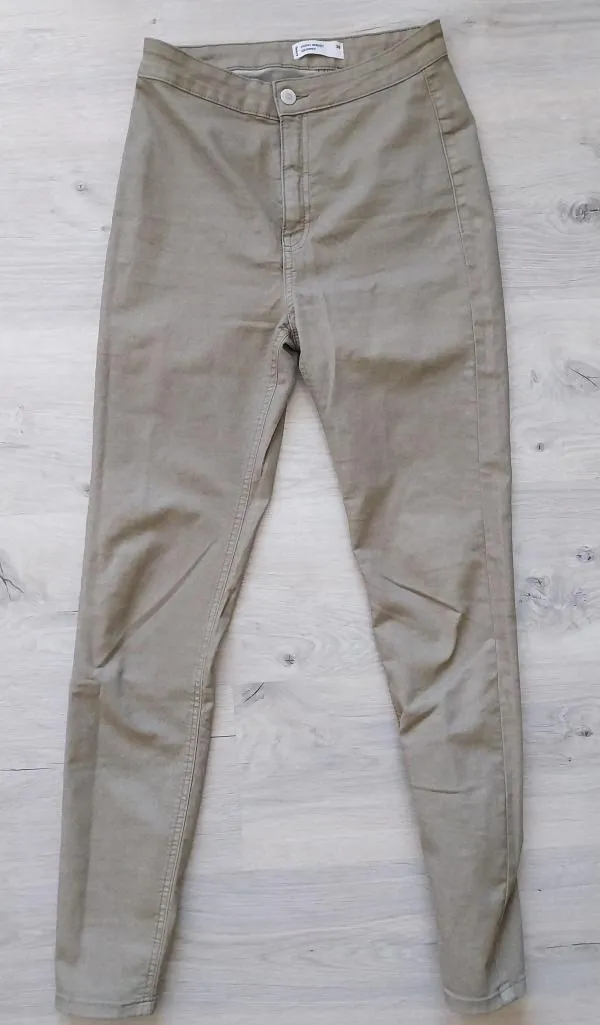 Pantaloni Sinsay EU 38 | Khaki, Lungi, Talie înaltă, Skinny fit - Image 2
