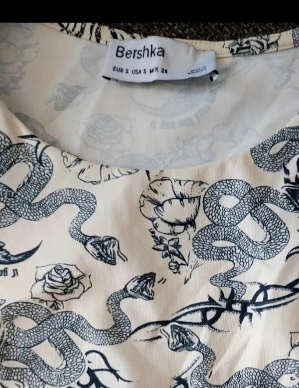 Body Bershka S | Bej, Normal, Fără mâneci, Floral & Tropical - Image 2