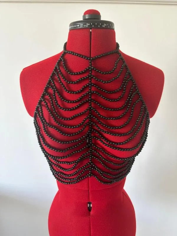 Top cropped Marebe S-M | Negru, Cropped (Scurt), Fără mâneci
