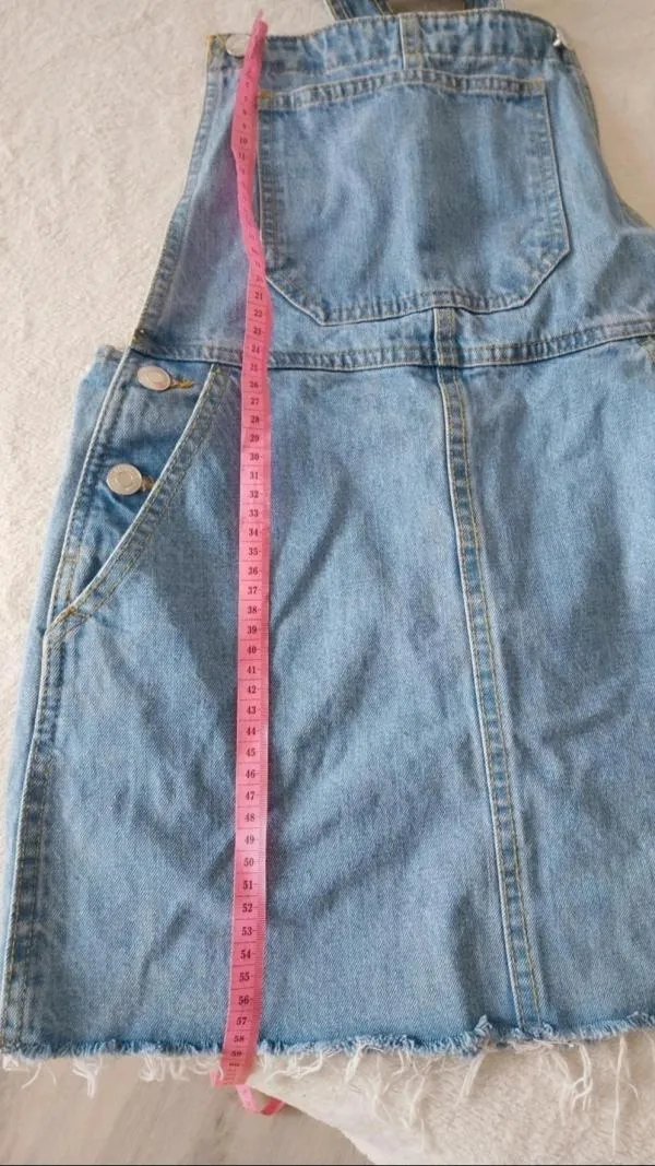 Salopetă Bershka XXS | Bleu, Bretele subțiri, Denim - Image 3