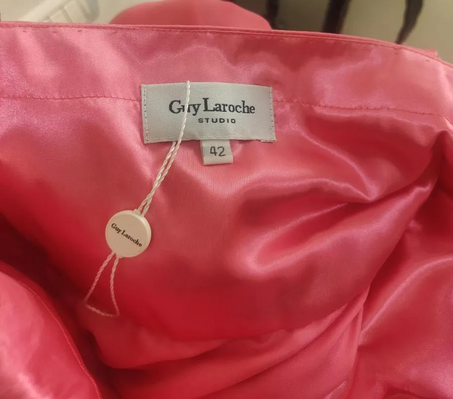 Rochie de seară Guy Laroche EU 42 | Roz, Midi, Bretele subțiri - Image 6