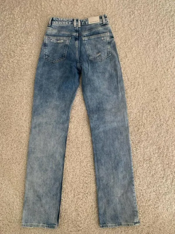 Blugi Bershka EU 34 | Albastru, Lungi, Talie înaltă, Regular (Standard) fit, Denim - Image 3