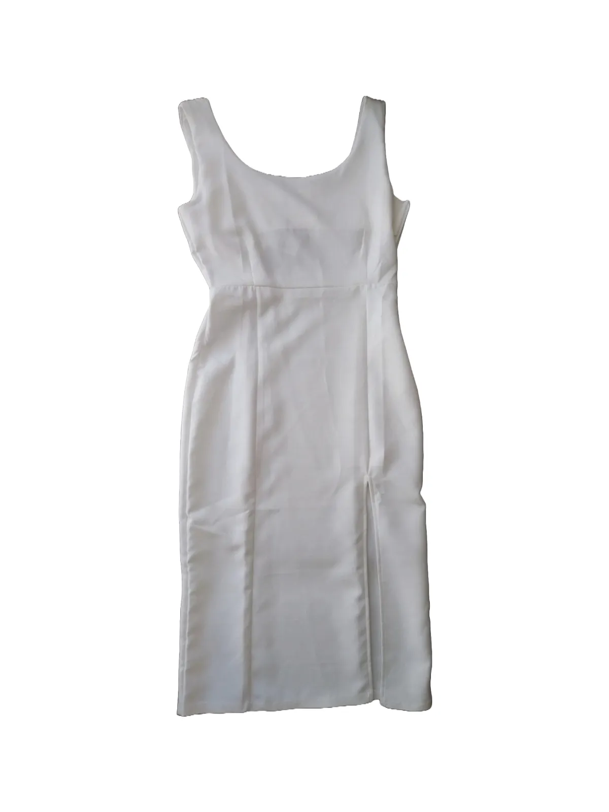 Rochie casual Madmext S | Alb, Midi