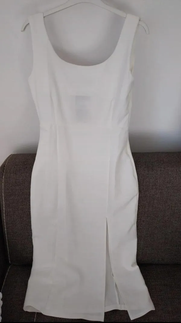 Rochie casual Madmext S | Alb, Midi - Image 2