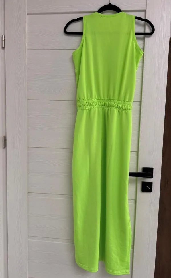 Rochie mulată NO BRAND EU 36 | Verde lime, Midi, Fără mâneci, Logo, Cu decupaje, Poliester - Image 8