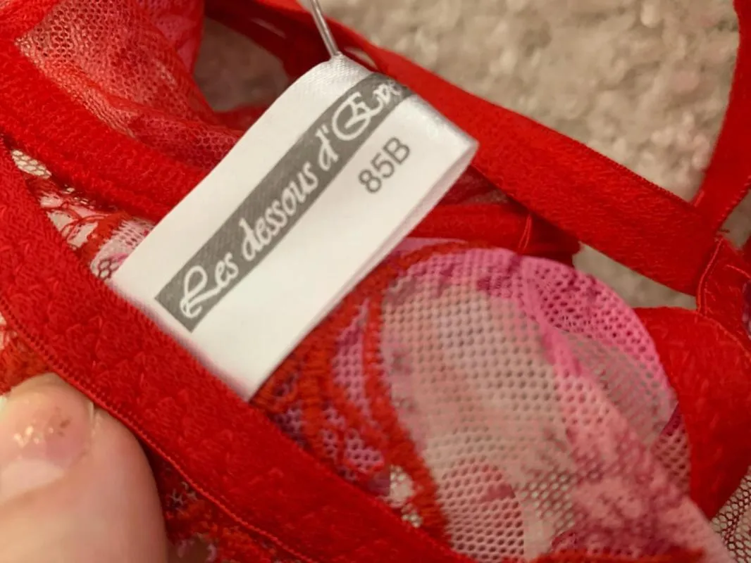 Sutien Les Dessous D'Eve | Roșu, Floral & Tropical, Broderie - Image 5