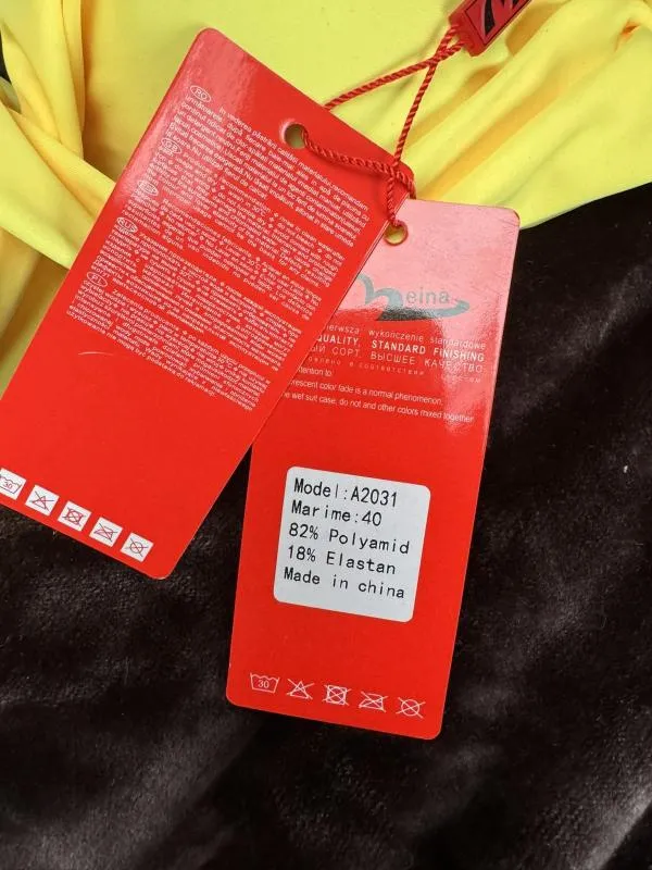 Sutien bikini MEINA EU 36 | Galben, Design petrecut, Poliamidă - Image 3