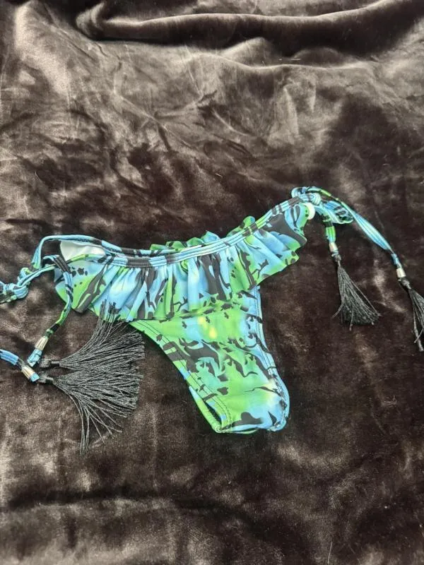 Slip bikini NO BRAND EU 38 | Multicolor, Floral & Tropical, Volane, Poliamidă - Image 3