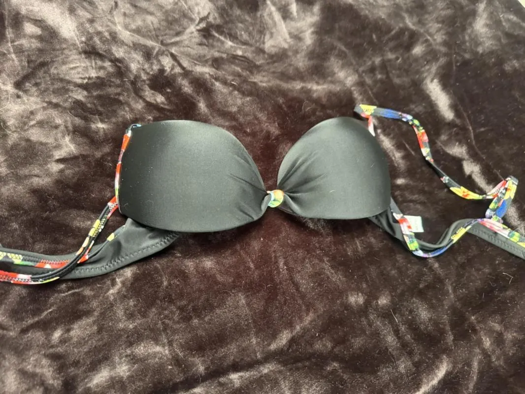 Sutien bikini NO BRAND EU 38 | Negru, Floral & Tropical, Poliamidă - Image 2