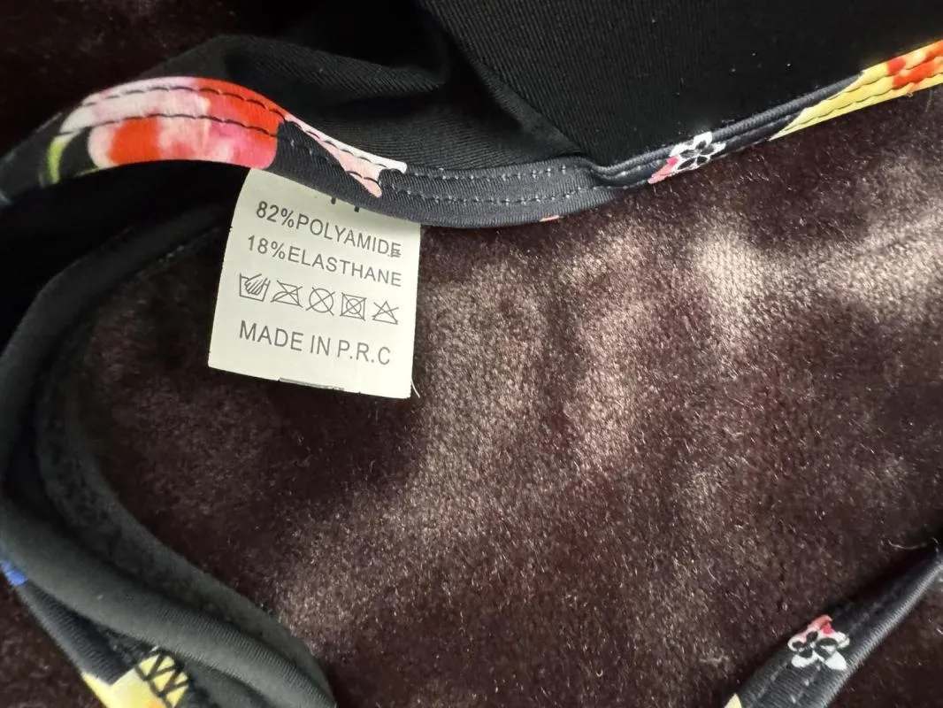 Sutien bikini NO BRAND EU 38 | Negru, Floral & Tropical, Poliamidă - Image 3