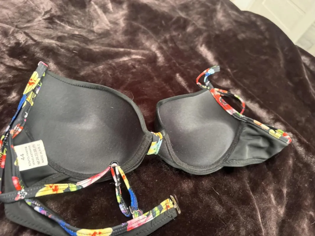 Sutien bikini NO BRAND EU 38 | Negru, Floral & Tropical, Poliamidă - Image 5