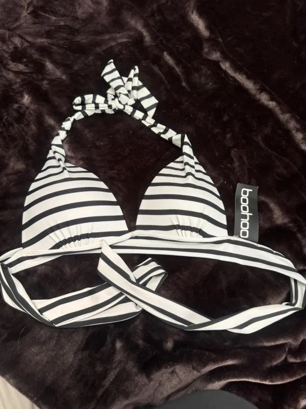 Sutien bikini Boohoo EU 42 | Alb, Dungi, Pliuri, Poliamidă - Image 2