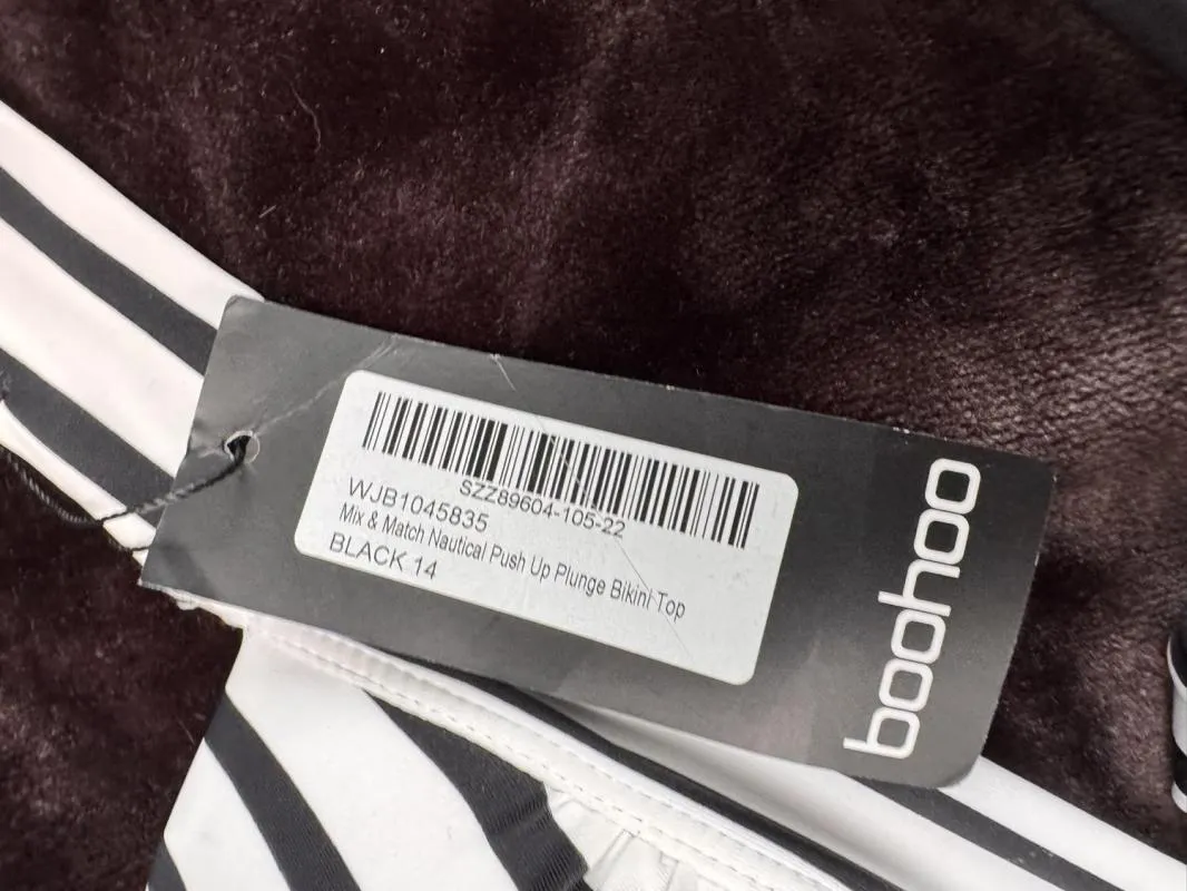 Sutien bikini Boohoo EU 42 | Alb, Dungi, Pliuri, Poliamidă - Image 4