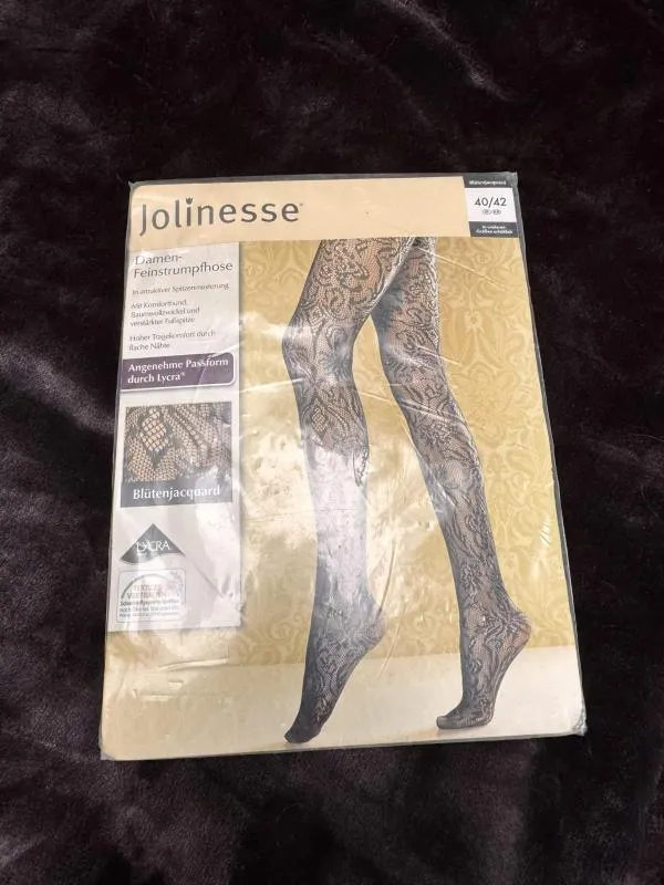 Ciorapi JOLINESSE EU 38 | Negru, Floral & Tropical, Poliamidă - Image 2