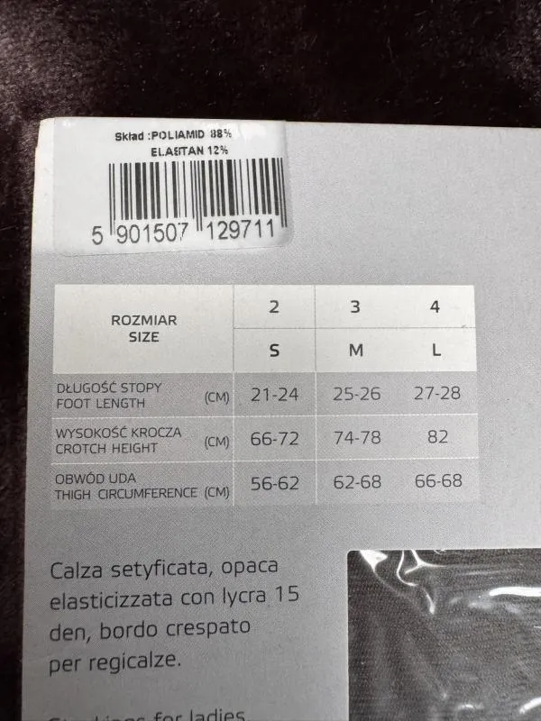 Ciorapi VENEZIANA EU 38 | Gri, Nailon - Image 2