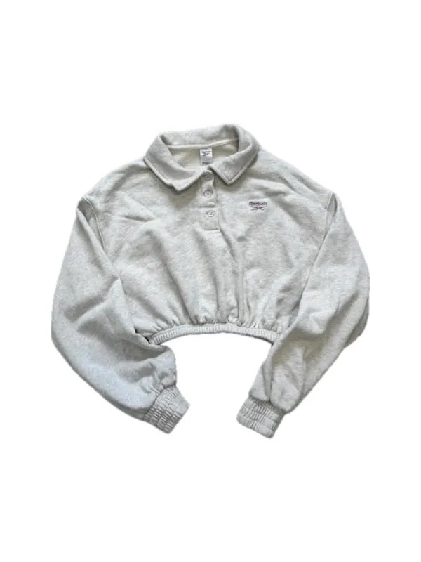 Pulover Reebok S | Bej, Cropped (Scurt), Mânecă lungă, Regular fit