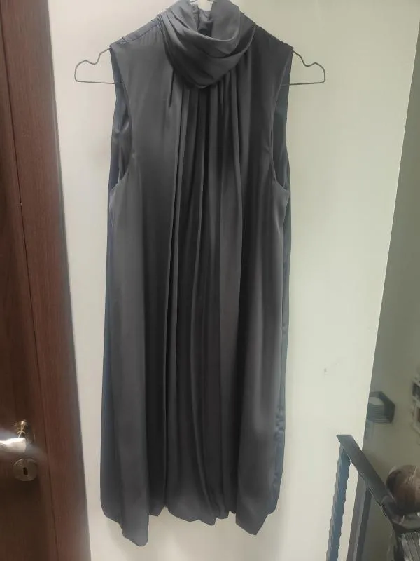 Rochie de seară Zara S | Gri, Mini, Fără mâneci, Satinat - Image 2
