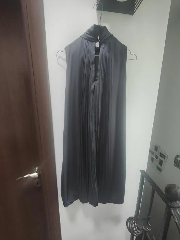 Rochie de seară Zara S | Gri, Mini, Fără mâneci, Satinat - Image 3
