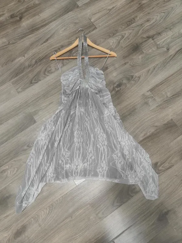 Rochie de seară Bsb Collection EU 40 | Gri, Mini, Bretele după gât - Image 6