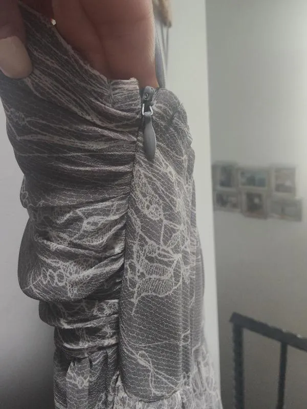 Rochie de seară Bsb Collection EU 40 | Gri, Mini, Bretele după gât - Image 7