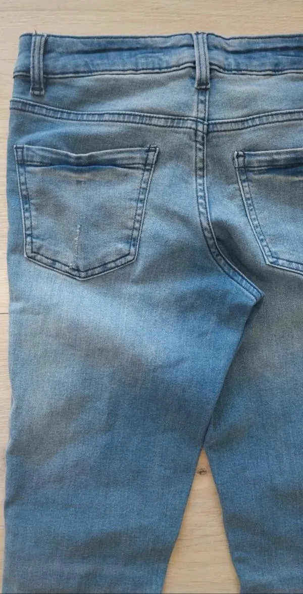 Blugi FB Sister EU 36 | Albastru, Lungi, Talie medie, Skinny fit, Cu decupaje - Image 6