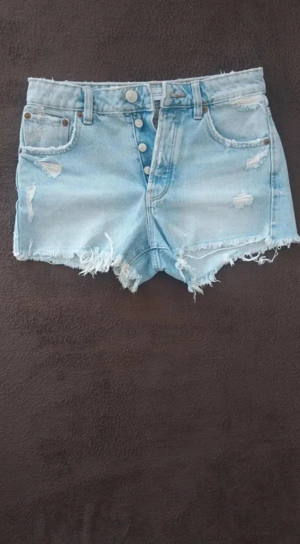 Blugi Zara EU 34 | Albastru, Scurți, Talie medie, Relaxed fit - Image 2