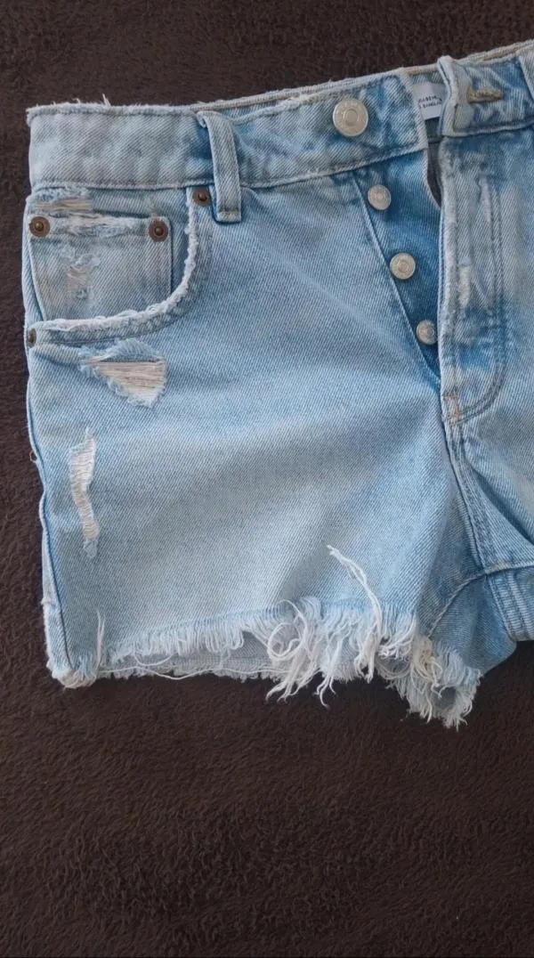 Blugi Zara EU 34 | Albastru, Scurți, Talie medie, Relaxed fit - Image 3