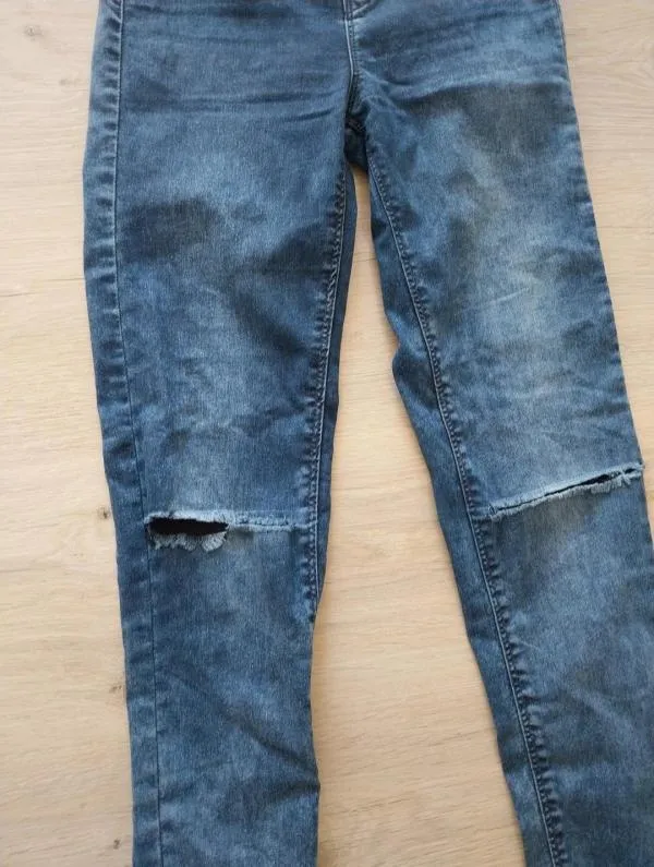 Blugi Koton S-M | Albastru, Lungi, Talie medie, Skinny fit, Cu decupaje - Image 3