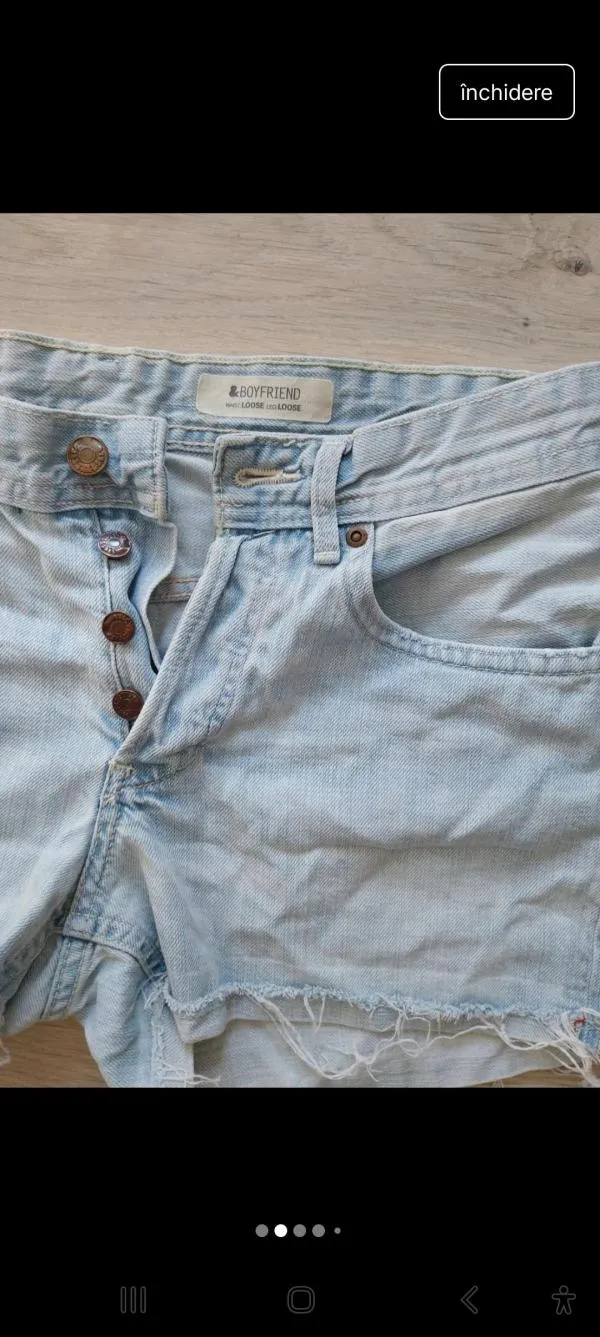 Blugi H&M EU 34 | Bleu, Scurți, Talie medie - Image 3