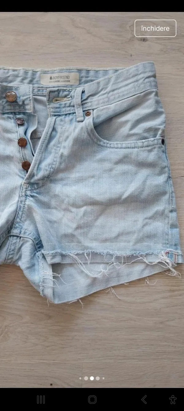 Blugi H&M EU 34 | Bleu, Scurți, Talie medie - Image 5