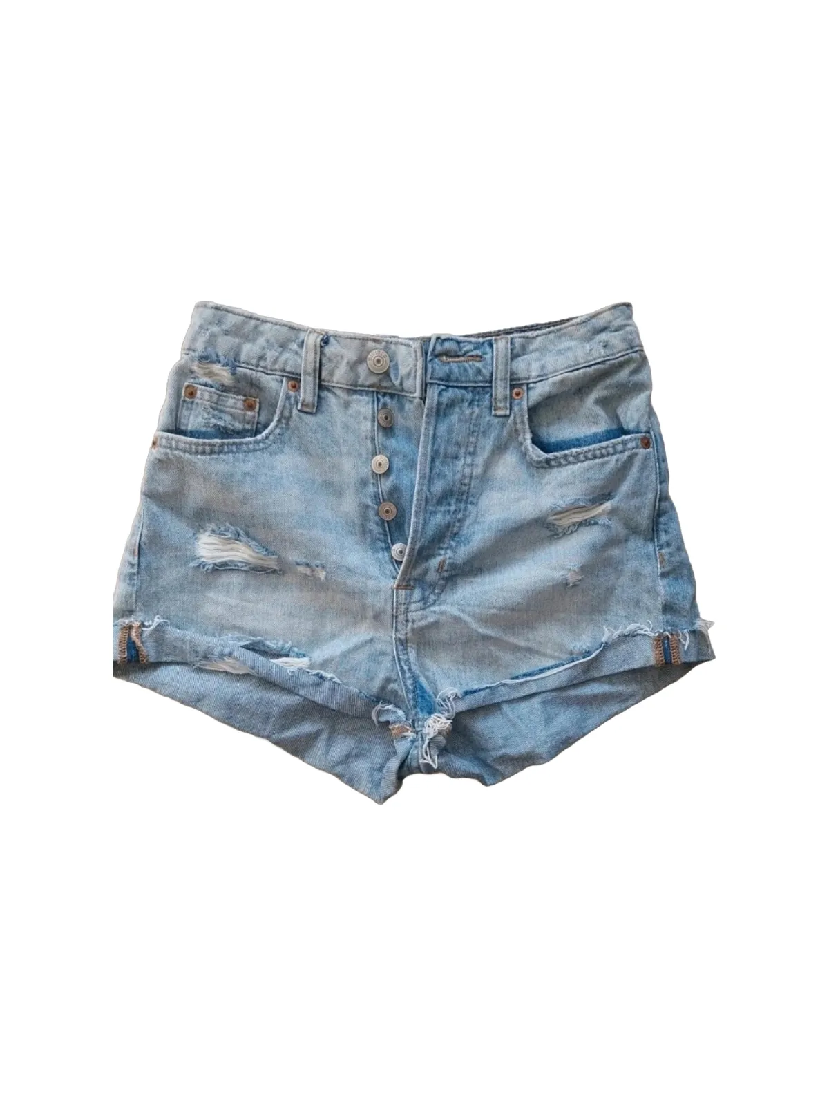 Blugi H&M EU 34 | Bleu, Scurți, Talie înaltă